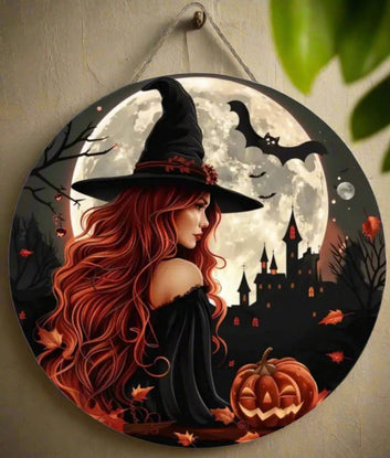 Mystic Witch Wooden Sign Halloween Hanging Sign Gothic Wood Sign