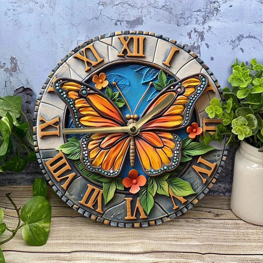 Vintage Butterfly Wall Clock-MoonChildWorld