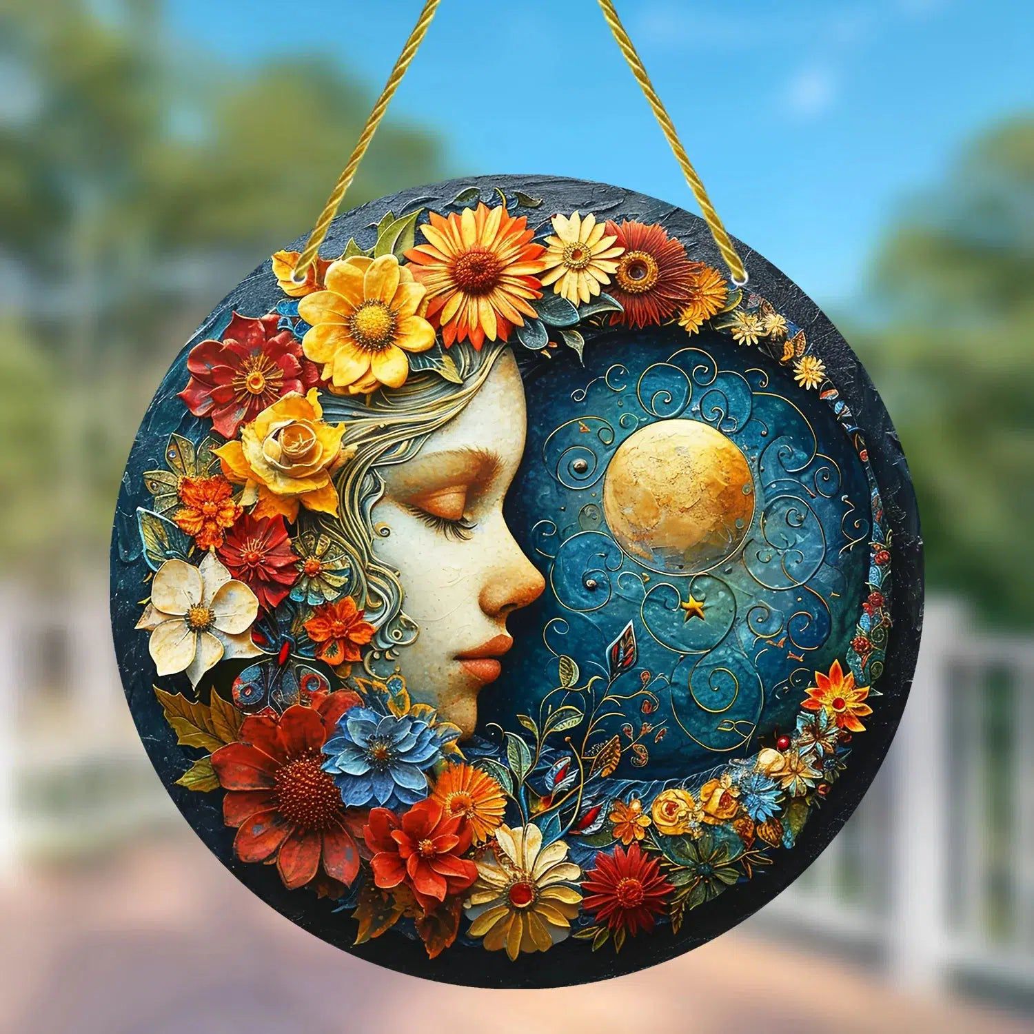 Goddess Moon Suncatcher Magic Moon Acrylic Round Sign-MoonChildWorld
