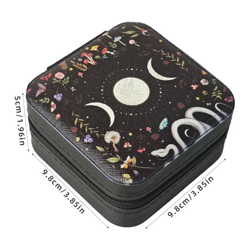 Moon Black Cat Witchy Storage Box Crystals Jewelry Storage Box-MoonChildWorld