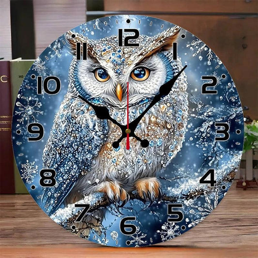 Snowy Owl Wooden Wall Clock