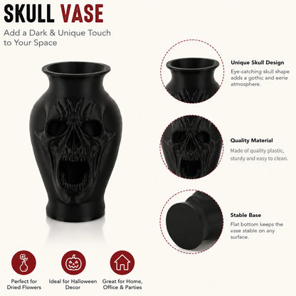 Skull vase – embossed screaming skull detail close-up