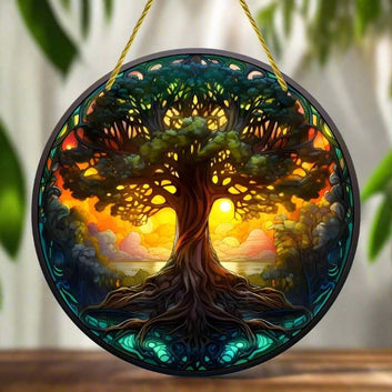 Tree of life Suncatcher Spiritual Acrylic Sign Pagan Window Wall Hanging