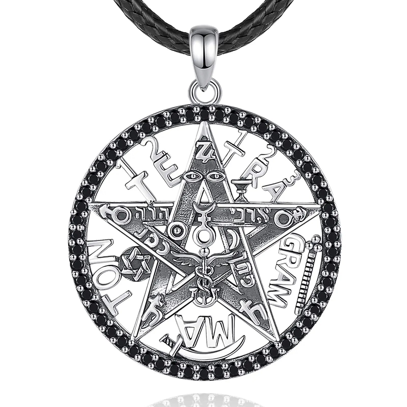 Pentagram Runes Necklace Wiccan Jewelry-MoonChildWorld