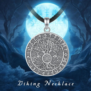 Viking Runes Tree of Life Necklace Pagan Jewelry