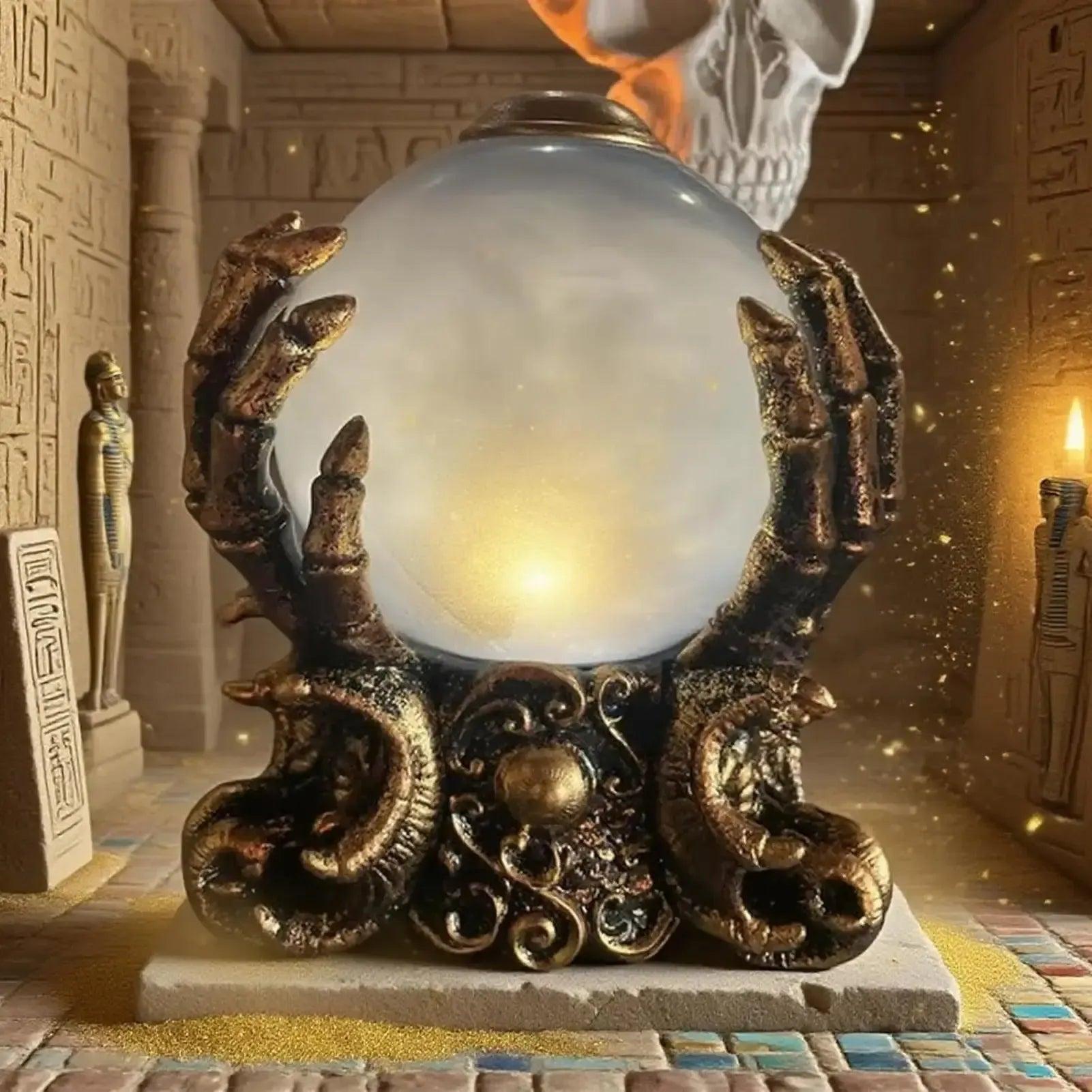 Crystal Ball Halloween LED Light Gothic Witch Lamp Desk Decorations for Witch Home Decor-MoonChildWorld