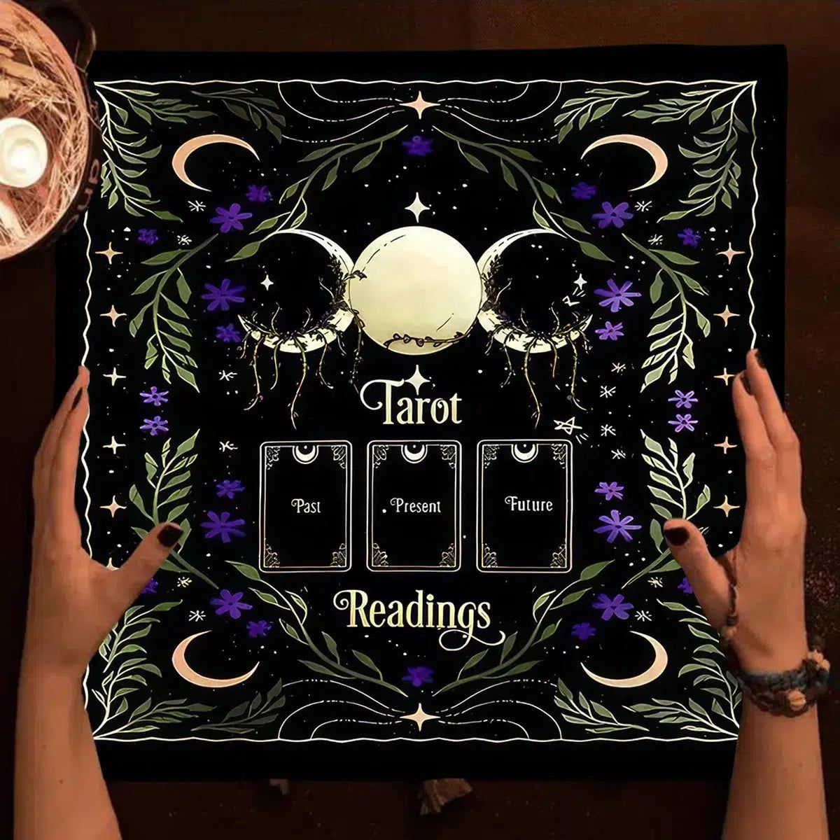 Wicca Triple Moon Tarot Tablecloth Pagan Altar Cloths Witchcraft Divination Tarot Table Cloth-MoonChildWorld