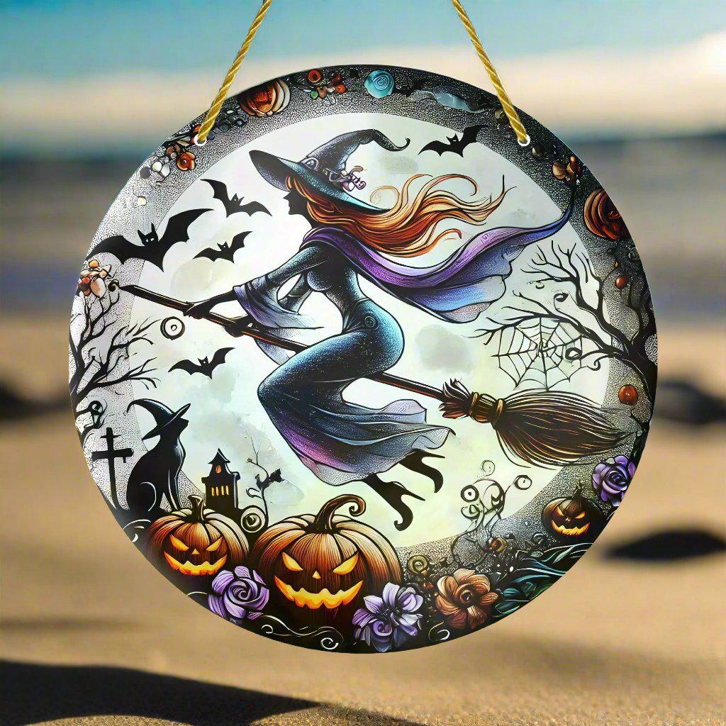 Halloween Witch Suncatcher Spooky Home Decor-MoonChildWorld