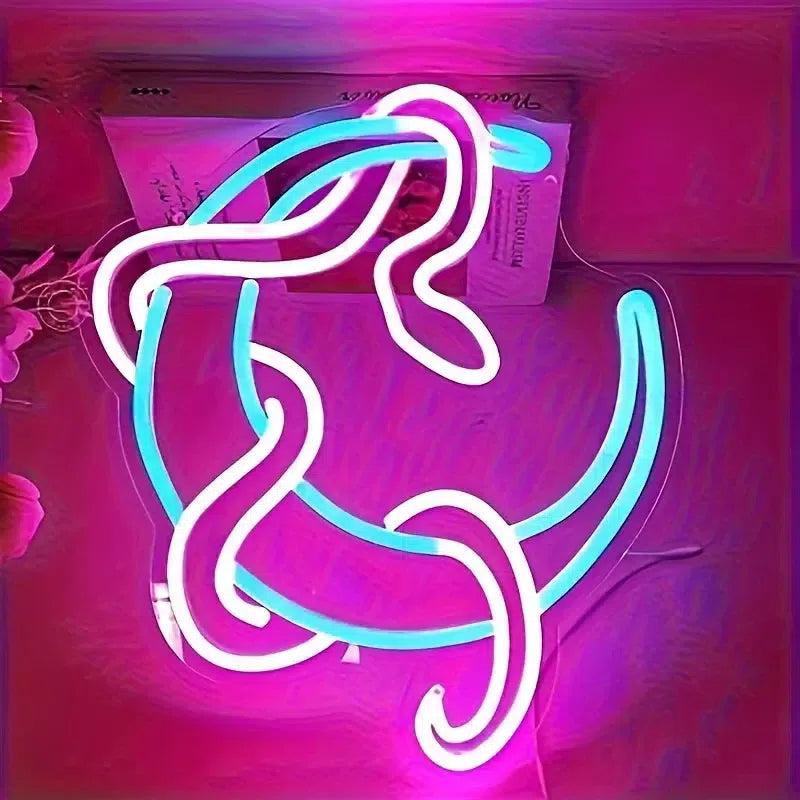 Moon and Snake LED Neon Lights Witchy Neon Signs Gothic Decor-MoonChildWorld