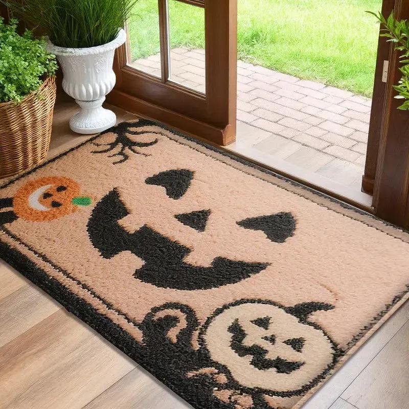 Spooky Halloween Doormat - Cute Ghost, Pumpkin and Black Cat Design Gothic Witch Home Decor-MoonChildWorld