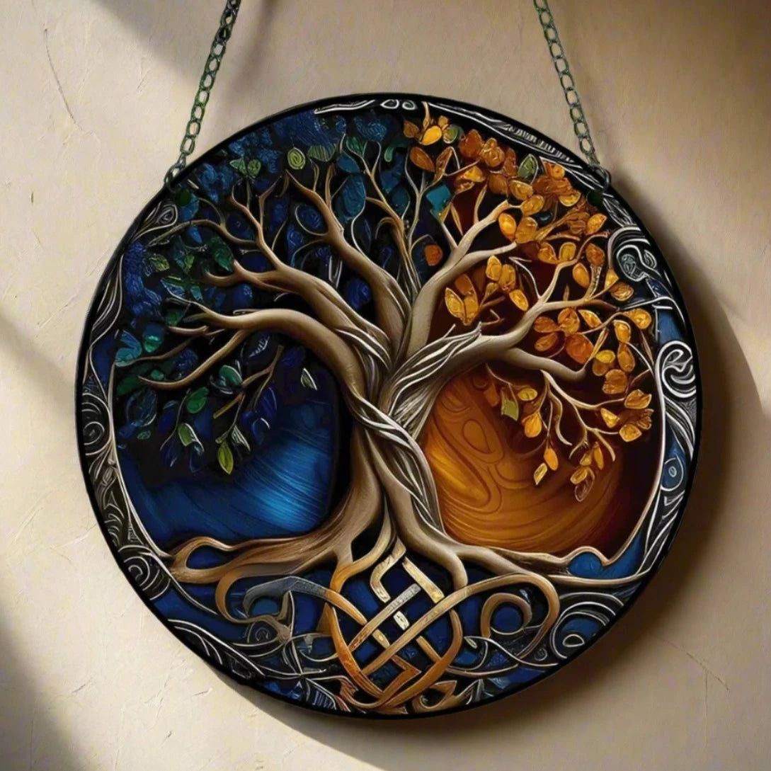 Celtic Tree of life Suncatcher Spiritual Acrylic Sign Pagan Window Wall Hanging-MoonChildWorld