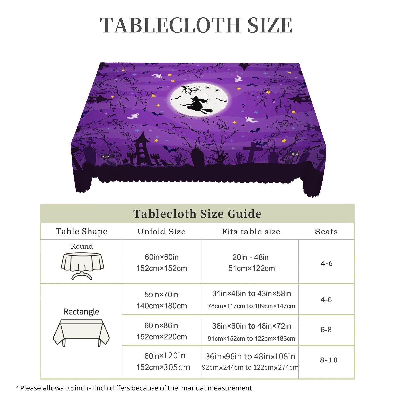 Gothic Witch Tablecloth for Halloween Home Decor-MoonChildWorld