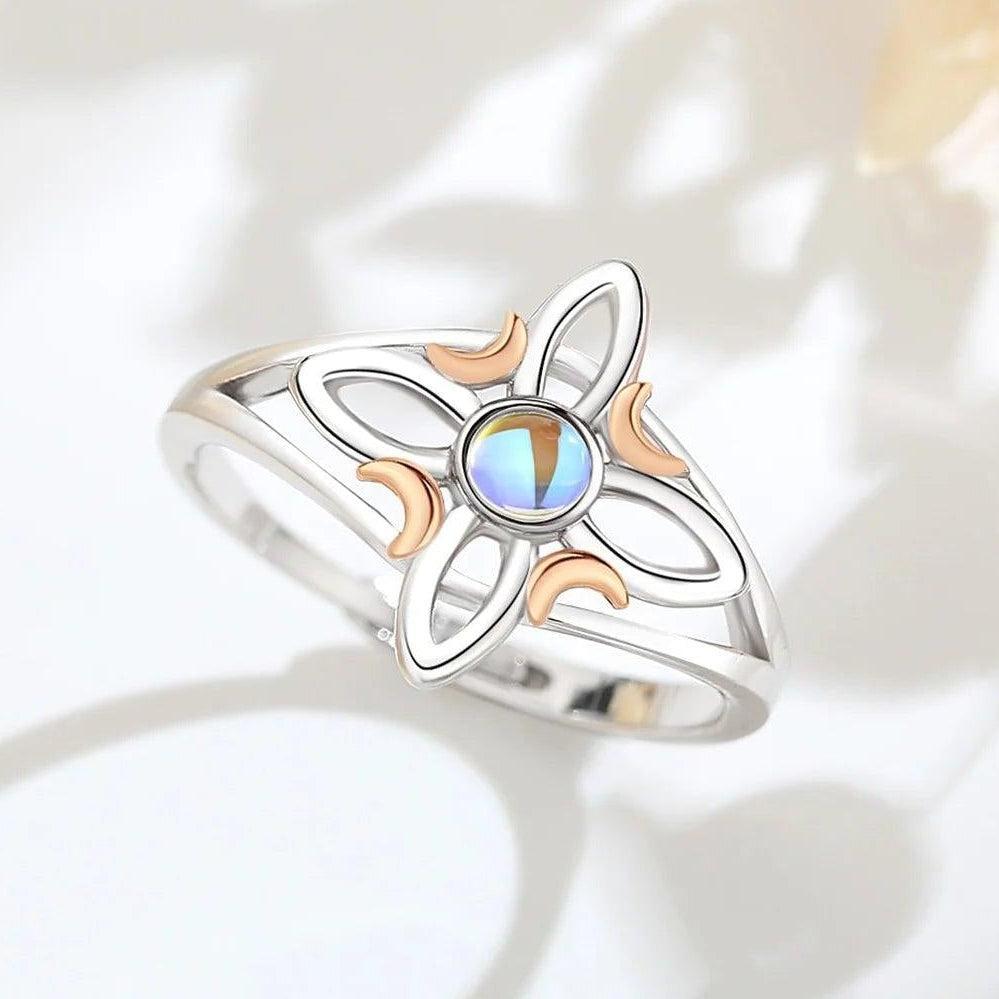 925 Sterling Silver Witchcraft Celtic Knot Witch Ring Wicca Pagan Jewelry Protection Amulet-MoonChildWorld