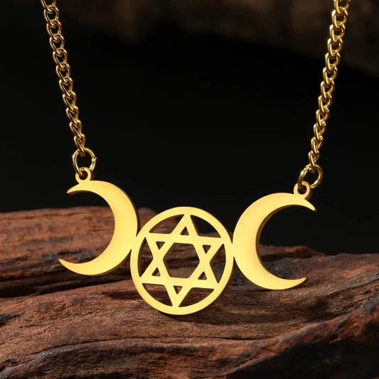 Triple Moon Necklace Wicca Jewelry