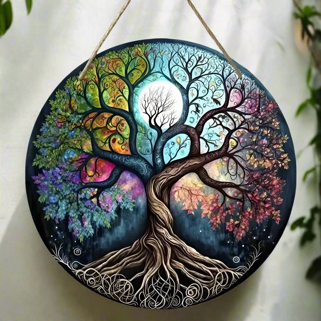 Tree of Life Wooden Sign Pagan Celtic Hanging Sign-MoonChildWorld