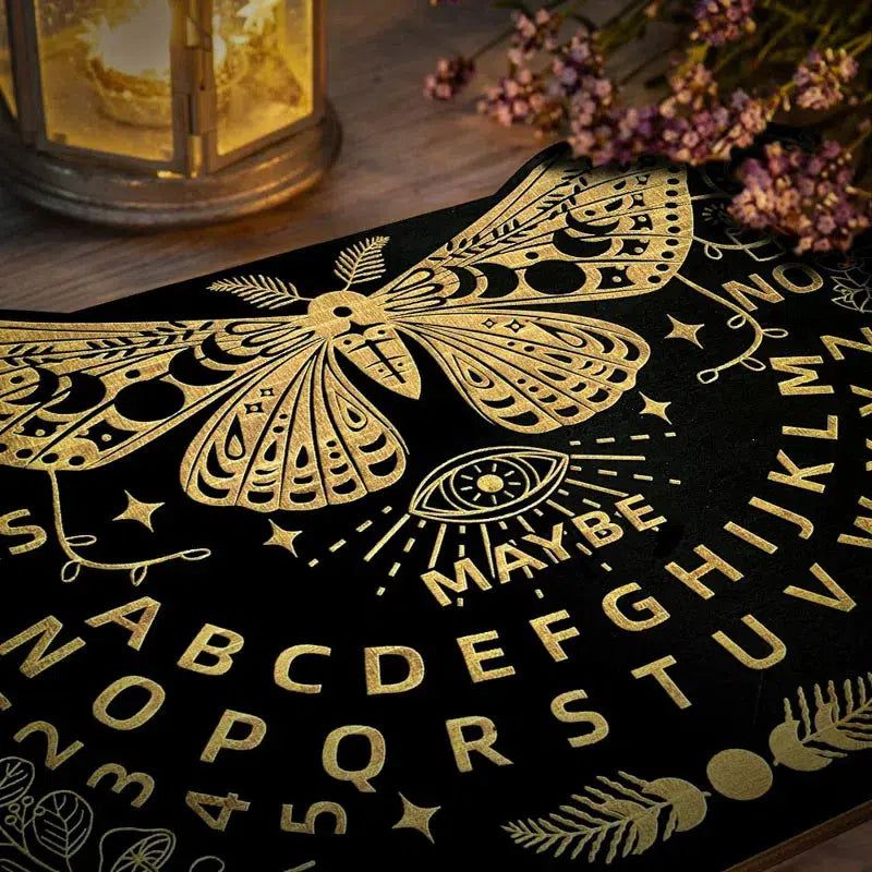 Wicca Wooden Divination Pendulum Board Butterfly Engraved Witch Ouija Board Spirit Talking Board-MoonChildWorld