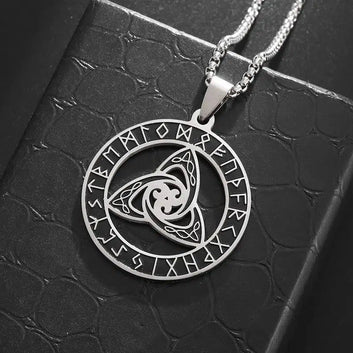 Odin Rune Triquetra Trinity Celtic Knot Necklace Wicca Amulet Jewelry