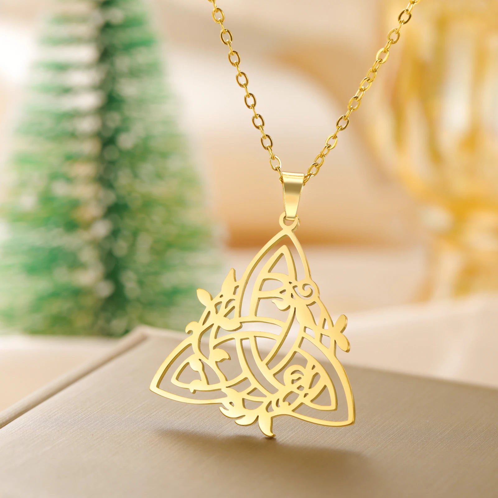 Celtic Trinity Knot Necklace Wicca Triquetra Necklace Witchcraft Jewelry-MoonChildWorld