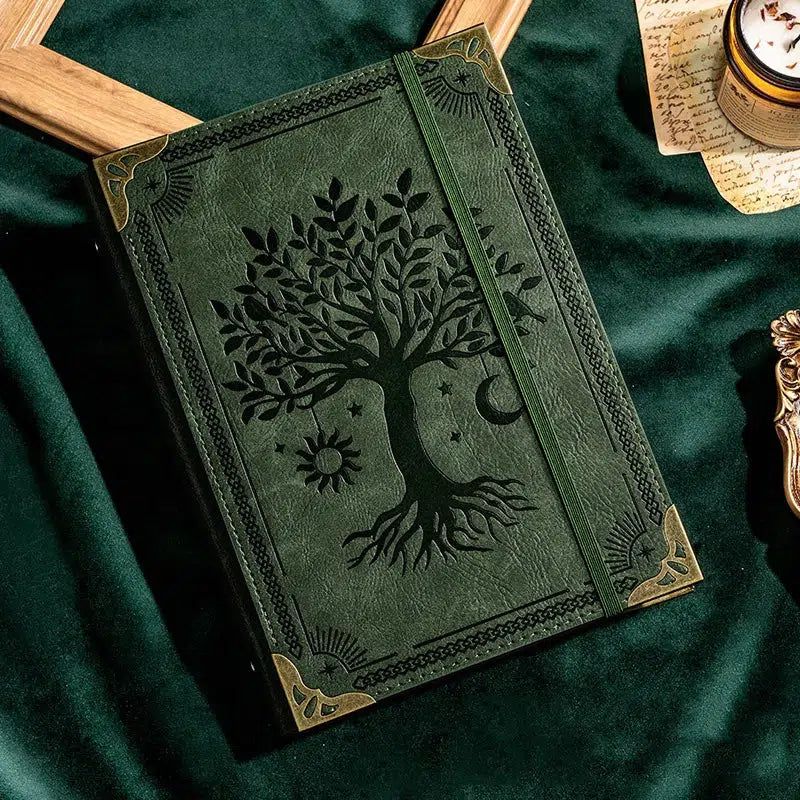 Mystical Sun Moon Journal Pagan Tree of life A5 Thickened Notebook-MoonChildWorld