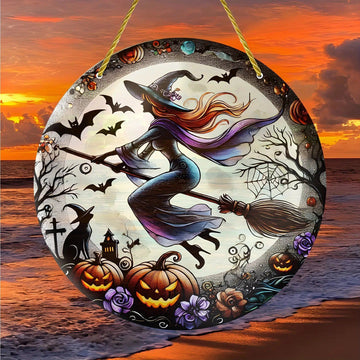 Halloween Witch Suncatcher Spooky Home Decor-MoonChildWorld