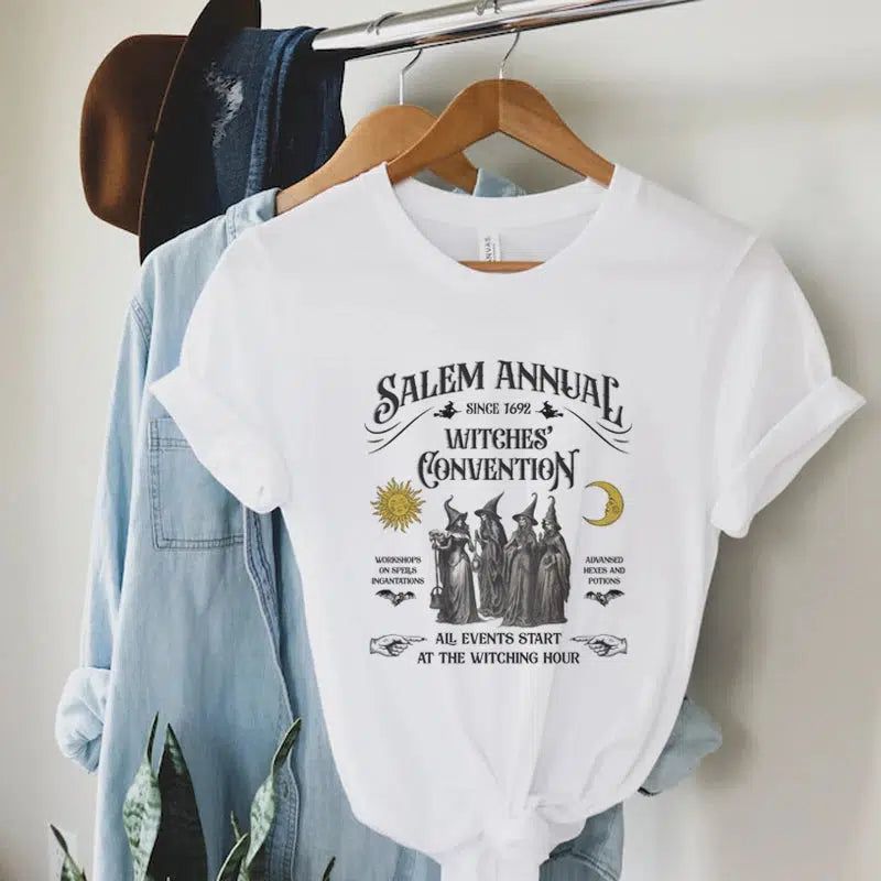Salem Witch T-Shirt Vintage Funny Halloween T-Shirts-MoonChildWorld