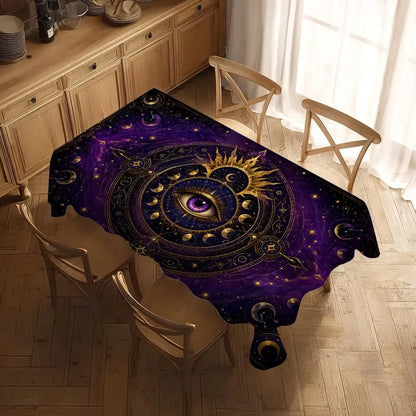 Mystic evil eye table cover – rectangular altar cloth display