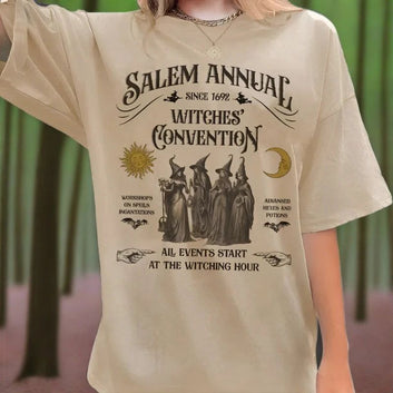 Salem Witch T-Shirt Vintage Funny Halloween T-Shirts