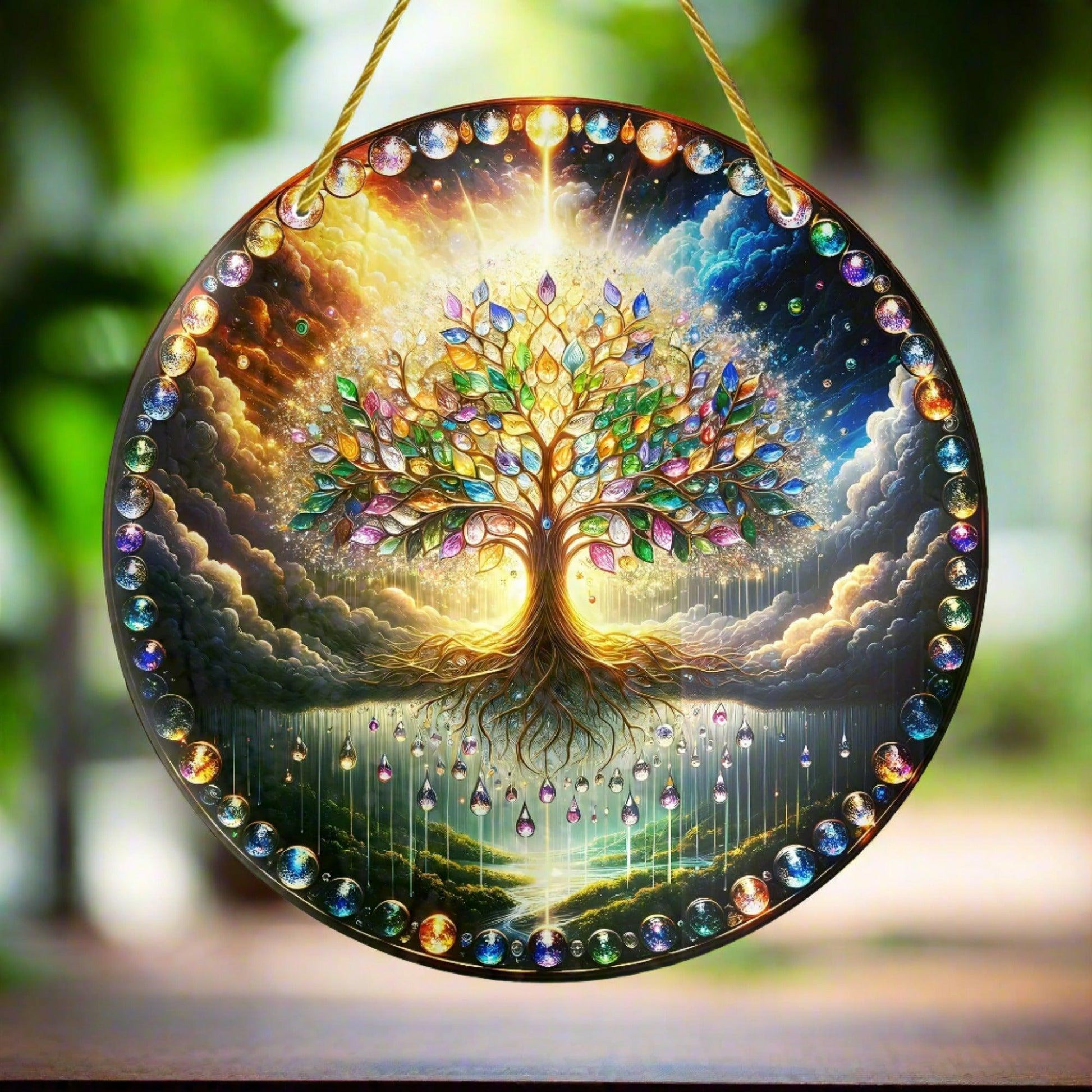 Tree of Life Suncatcher Wicca Acrylic Sign Pagan Home Decor-MoonChildWorld