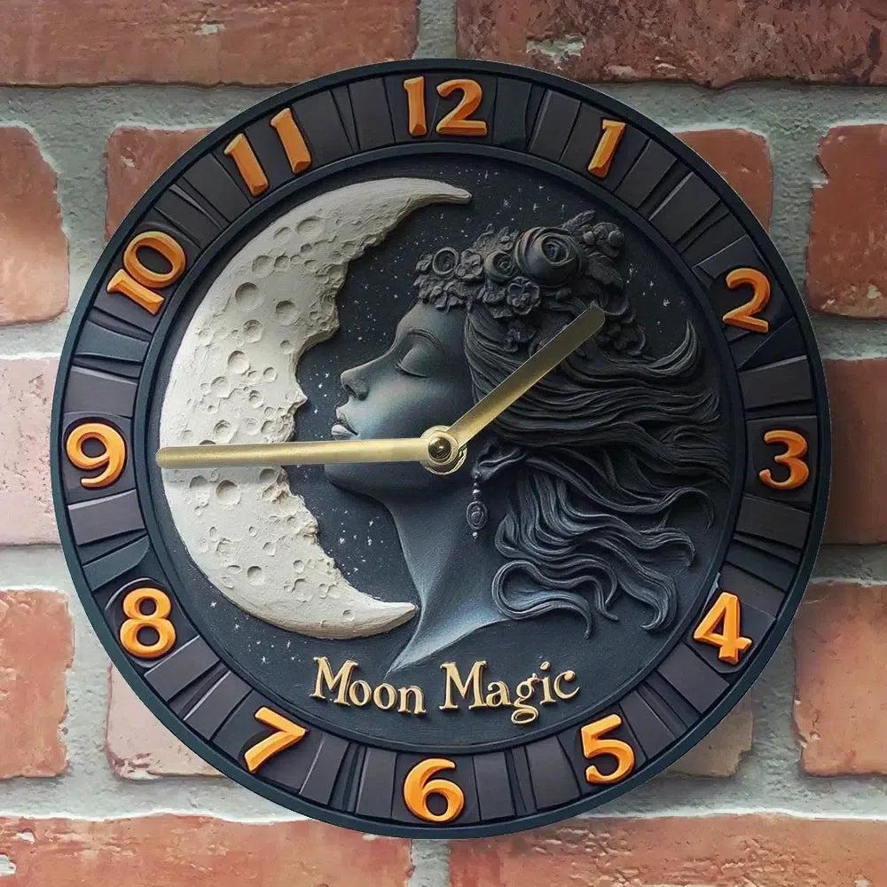 Magic Moon Goddess Wall Clock - Wicca Goddess Clock for Pagan Decor-MoonChildWorld