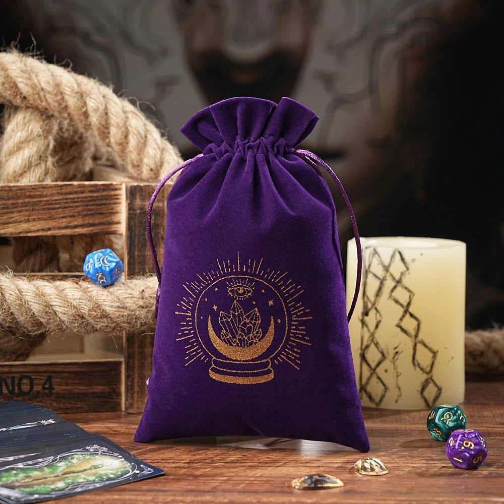 Purple Velvet Tarots Cards Storage Bag-MoonChildWorld