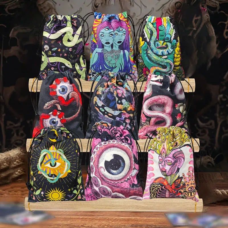 Velvet Tarot Card Storage Bag Witch Snake Tarot Pouch-MoonChildWorld