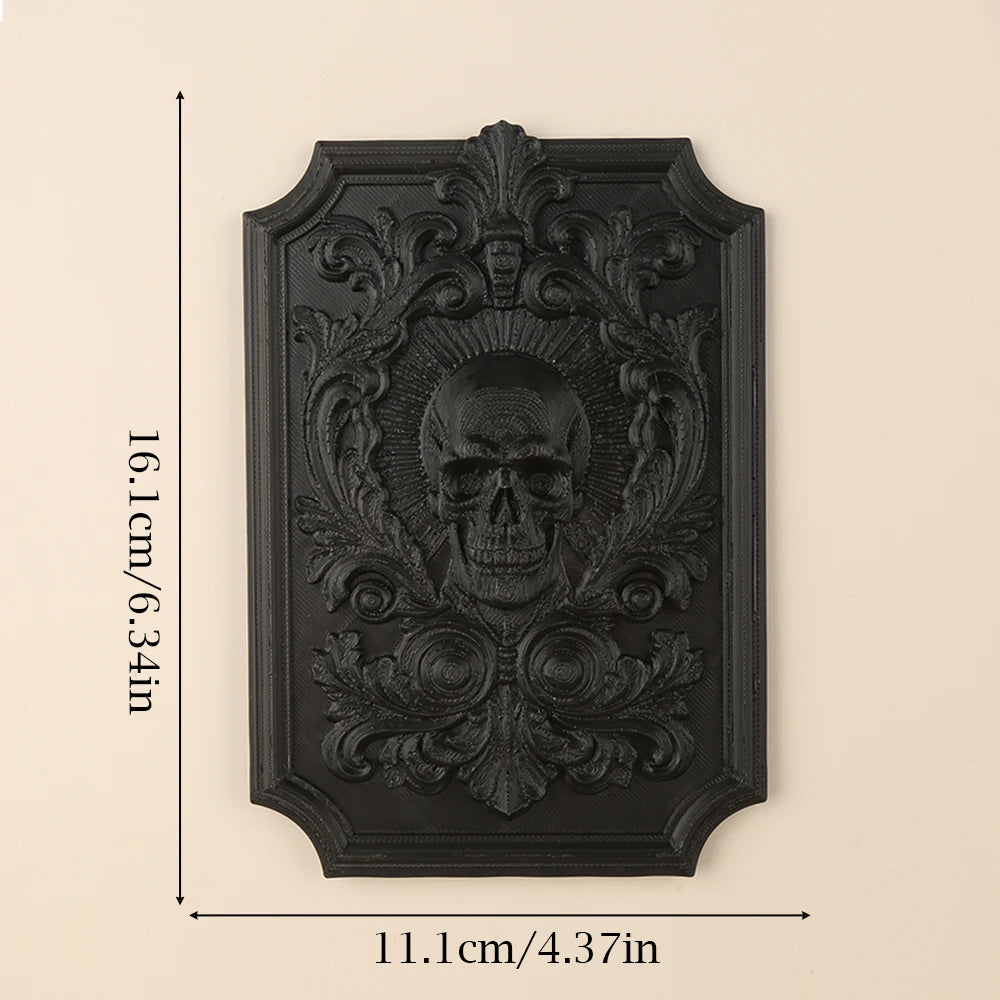 Retro Carved Skull Wall Decorative Plaque For Halloween Home Decor