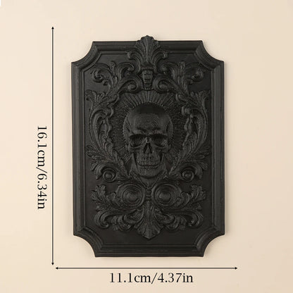 Retro Carved Skull Wall Decorative Plaque For Halloween Home Decor