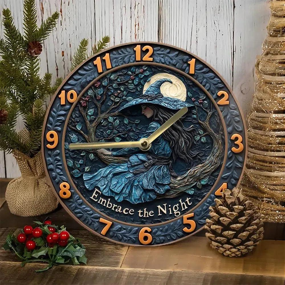 Moon Forest Witch Wall Clock - Witchy Wall Clock for Halloween Home Decor-MoonChildWorld