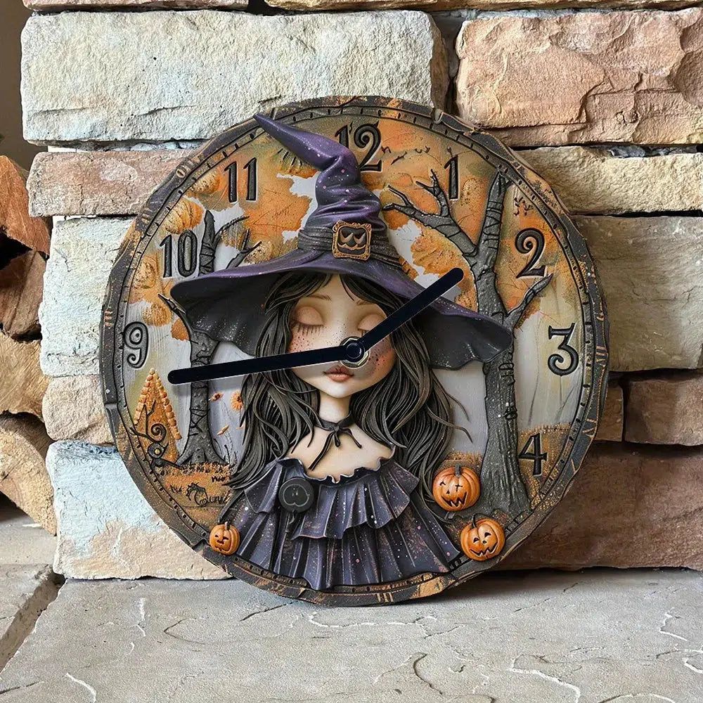 Mystic Witch Wall Clock Halloween Wall Clock-MoonChildWorld