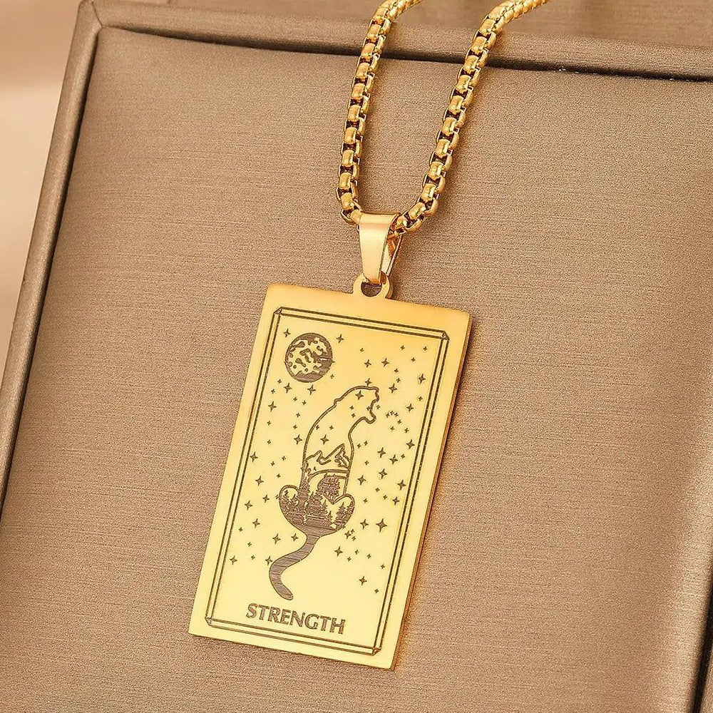 Sun Moon Tarot Card Necklace Witch Necklace-MoonChildWorld