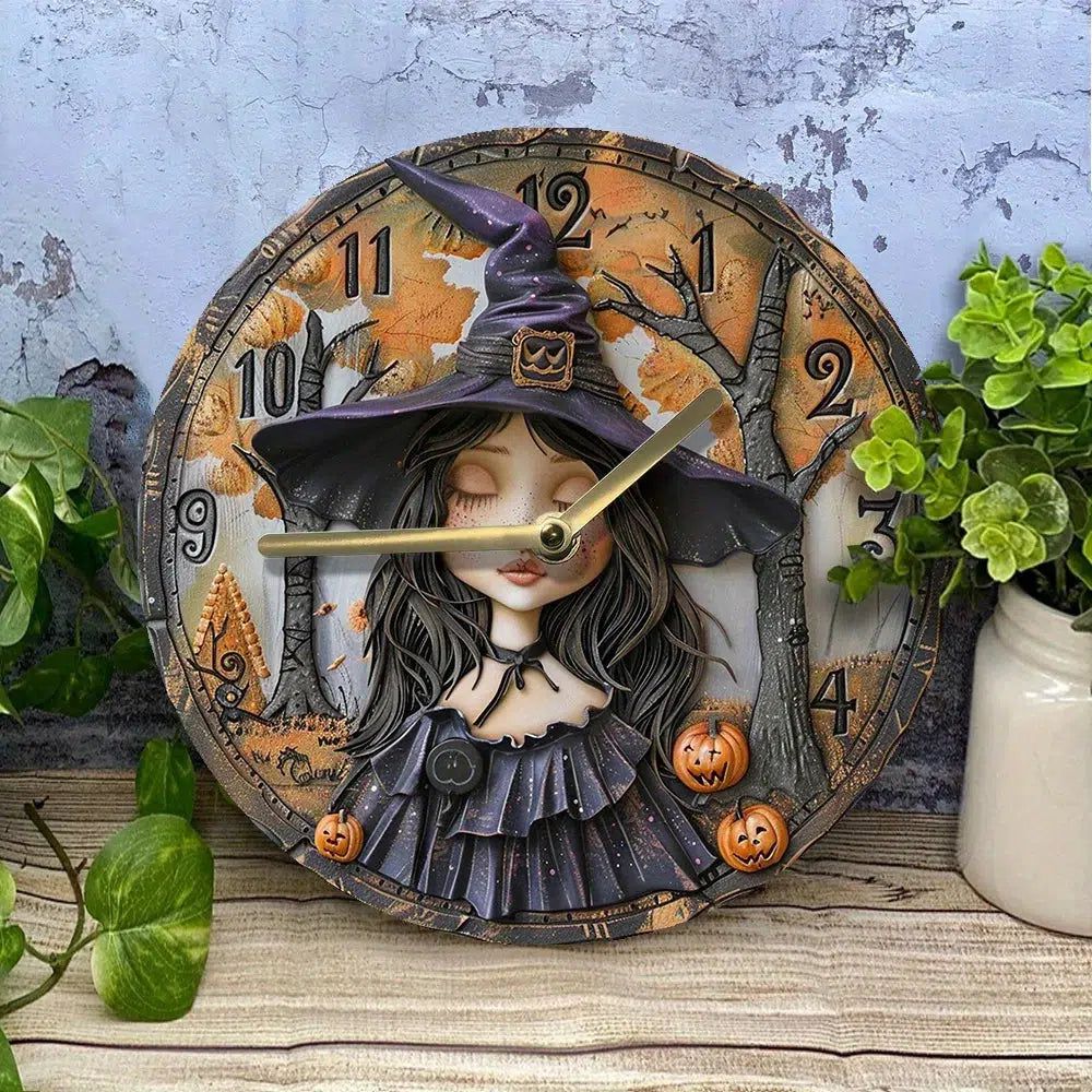 Mystic Witch Wall Clock Halloween Wall Clock-MoonChildWorld