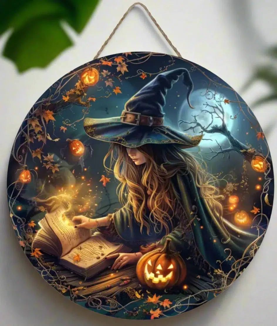 Mystic Witch Wooden Sign Halloween Hanging Sign Gothic Wood Sign-MoonChildWorld