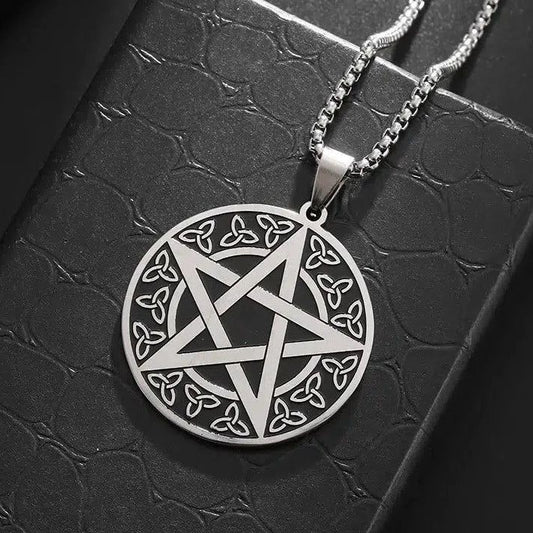 Pentagram Celtic Knot Witchcraft Necklace Amulet Jewelry