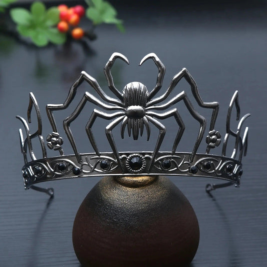 Gothic Halloween Crown - Black Spider Witch Tiaras Hair Accessories Vampire Accessory