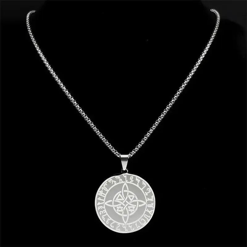 Witch Nordic Celtic Knot Runes Necklace Wiccan Pagan Jewelry-MoonChildWorld