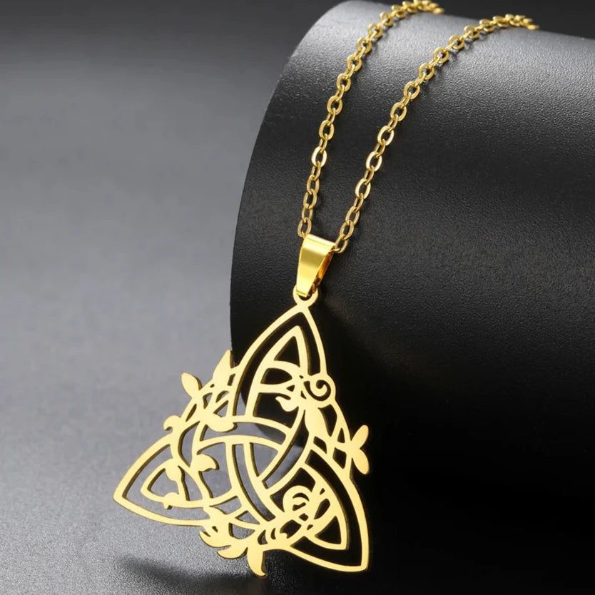 Celtic Trinity Knot Necklace Wicca Triquetra Necklace Witchcraft Jewelry-MoonChildWorld