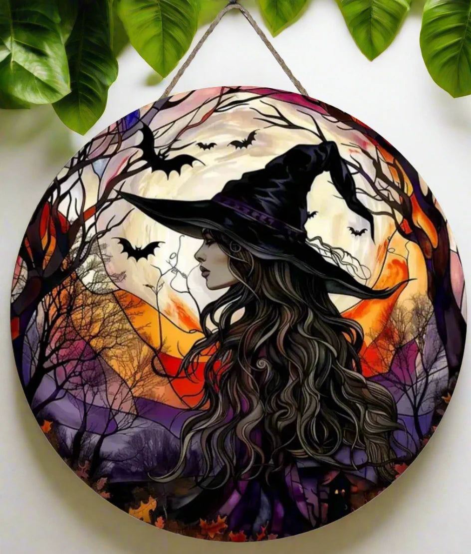 Mystic Witch Wooden Sign Halloween Hanging Sign Gothic Wood Sign-MoonChildWorld