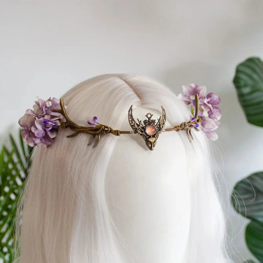 Wiccan Symbol Tiara Elf Crown Mystical Witch Hair Accessories-MoonChildWorld