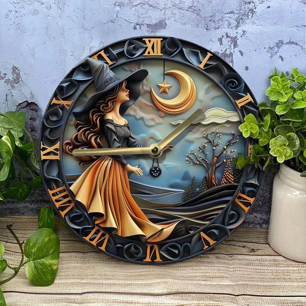 Enchanted Witch Wall Clock-MoonChildWorld