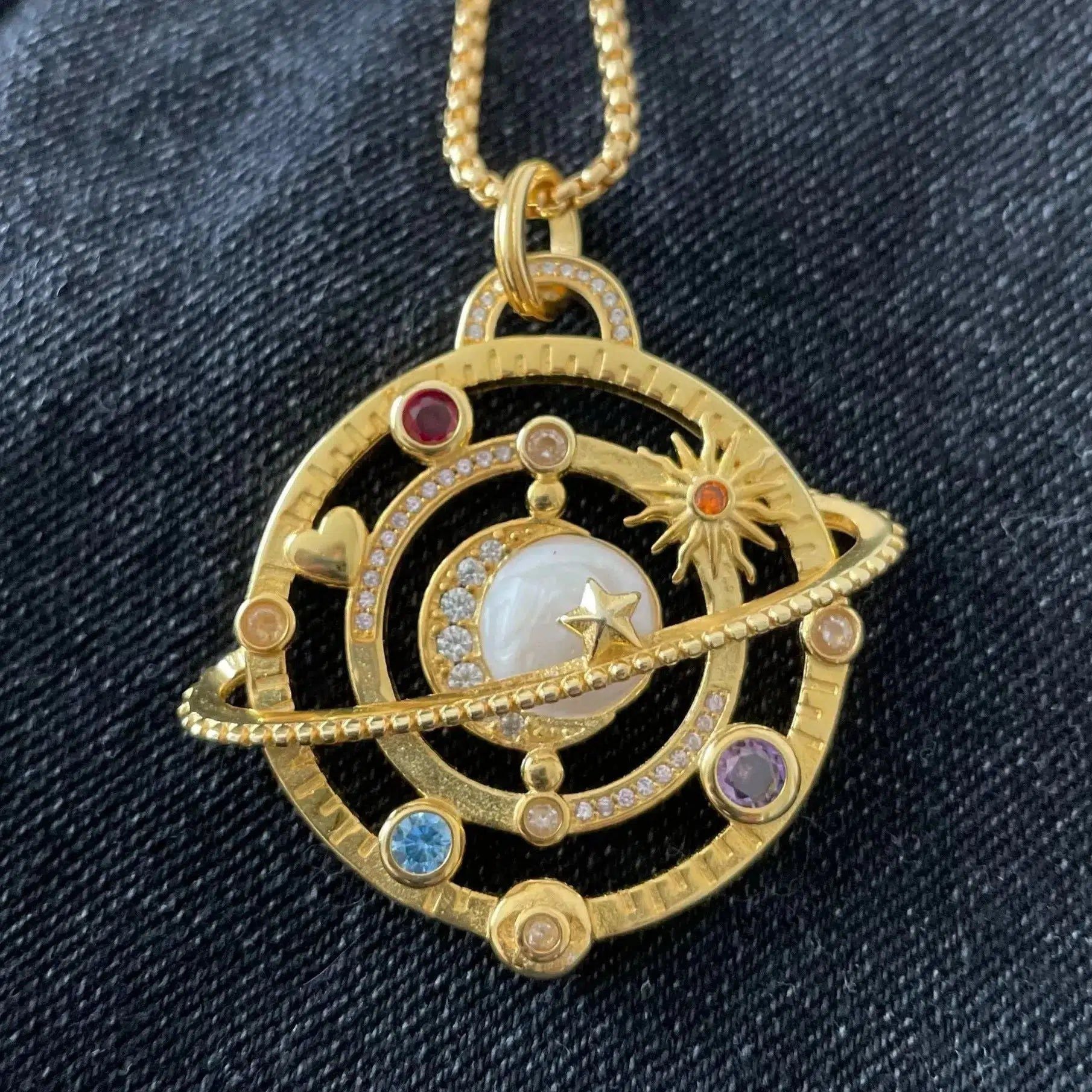 Celestial Moon Pendant Necklace-MoonChildWorld