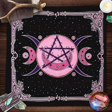 Mystical Triple Moon Wicca Altar Cloth Tarot Card Table Cloth Pagan Witchcraft Astrology Oracle Card Mat-MoonChildWorld