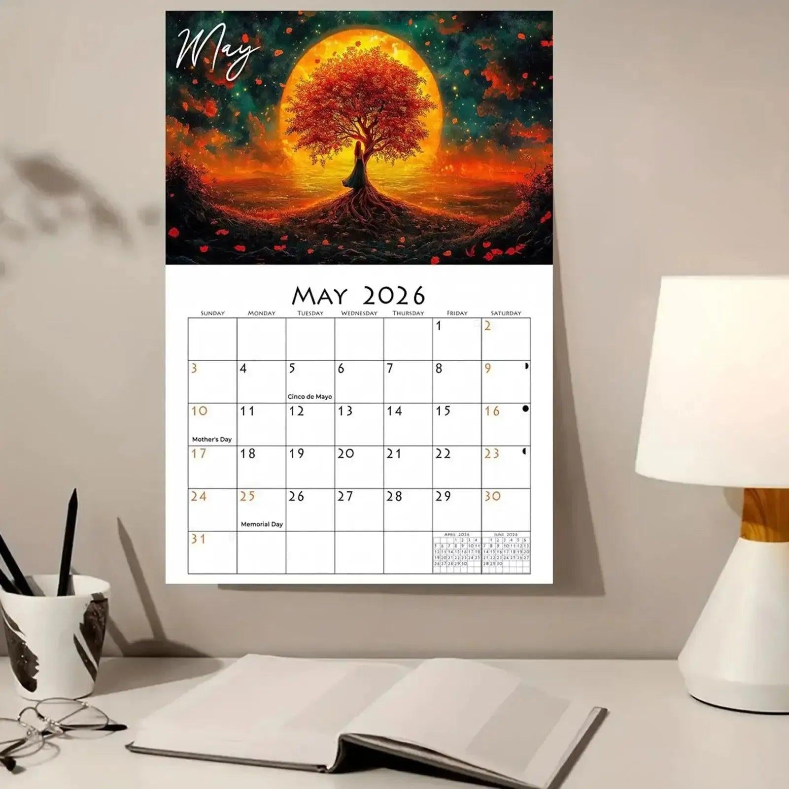 2026 Tree of Life Wall Calendar Monthly Planning Calendar for Wicca Pagan-MoonChildWorld