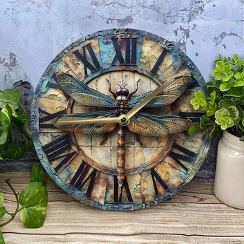 Vintage Dragonfly Wall Clock