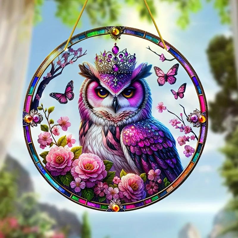 Mystic Owl Acrylic Suncatcher Witchy Window Decor-MoonChildWorld